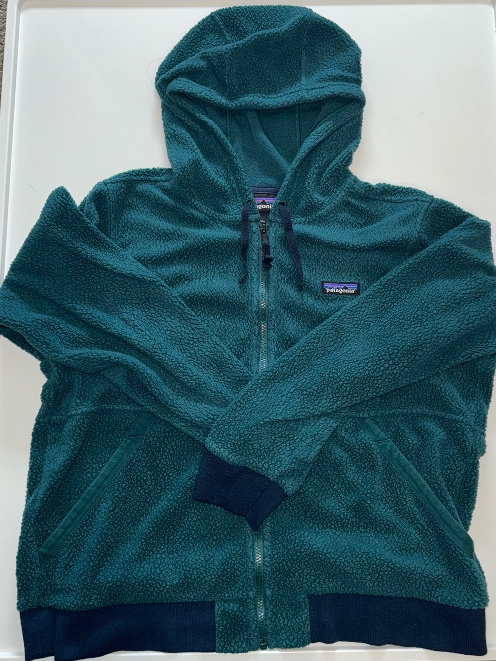 Patagonia Synchilla Fleece Zip-up Hoodie - Teal/Blue - Men’s Large - Vintage